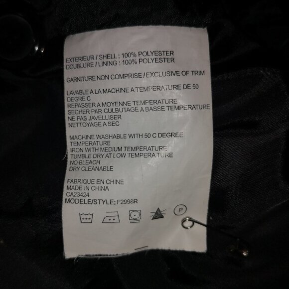 Fen-nelli Signature Ladies Size 12 Black Trench Coat with Removable Hood - Picture 6 of 7